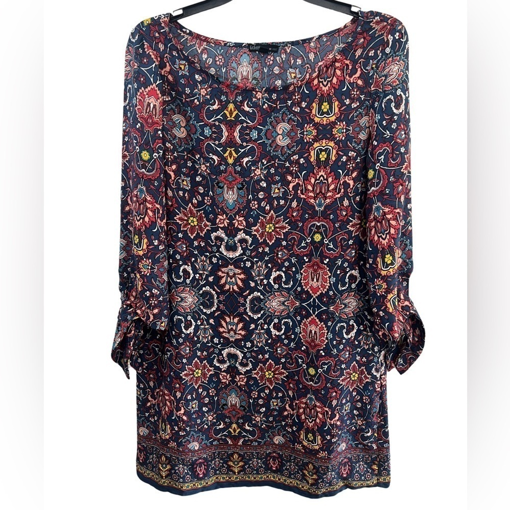 Multicolored paisley tunic dress